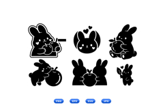 Cute Bunny Apple SVG For Crafts Product Image 1