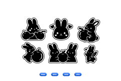 Hand Drawn Bunny Sticker Graphics For Crafts Product Image 1