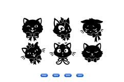 Cute Cat Faces SVG For Kids Crafts Product Image 1