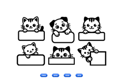 Cute Cat SVG Clipart For Labels And Crafts Product Image 1