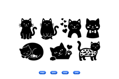 Hand Drawn Cat Silhouette For Crafts Product Image 1