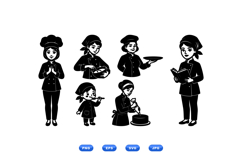 Female Chef Vector Illustration For Crafts Product Image 1