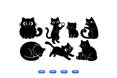 Hand Drawn Cat Clipart Kit For Invitations And Crafts Product Image 1