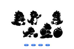 Adorable Dino Fruit SVG For Kids Crafts Product Image 1