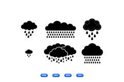 Hand Drawn Rain Cloud Clipart For Crafts Product Image 1