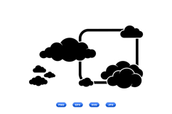 Hand Drawn Cloud Frame Clipart For Nursery Prints Product Image 1