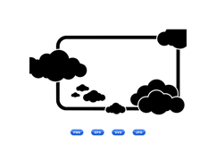 Rounded Cloud Frame SVG Clipart For Nursery Decor Product Image 1