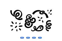 Hand Drawn Confetti And Streamers For Crafts Product Image 1