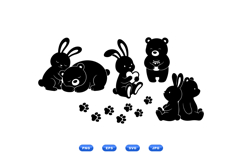 Cute Bunny And Bear SVG Clipart For Nursery Decor Product Image 1