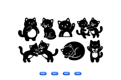 Hand Drawn Cat Silhouette Clipart For Crafts And Invitations Product Image 1