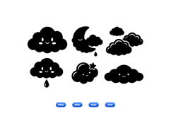 Kawaii Cloud Clipart For Nursery Crafts Product Image 1