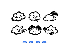 Cute Kawaii Cloud Clipart For Crafts Product Image 1