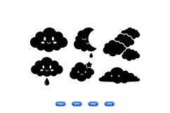 Cute Kawaii Cloud SVG Clipart For Crafts Product Image 1