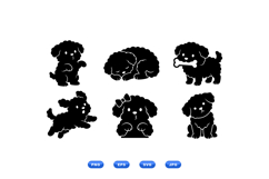 Cute Puppy Silhouette Clipart For Crafts Product Image 1