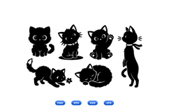 Hand Drawn Cat Silhouettes For Crafts Product Image 1