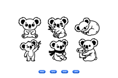 Hand Drawn Koala SVG Clipart For Nursery Prints Product Image 1