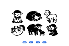 Cute Farm Sheep SVG Clipart For Crafts Product Image 1