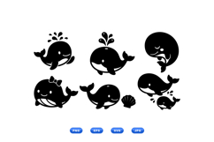 Cute Whale Clipart For Baby Invitations Product Image 1