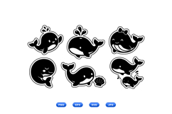 Hand Drawn Whale Clipart For Kids Nursery Decor Product Image 1