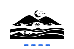 Hand Drawn Tropical Island For Printables Product Image 1