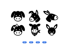 Hand Drawn Farm Animal Icon For Crafts Product Image 1