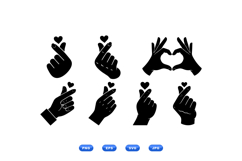 Hand Heart Finger Icons Vector For Crafts Product Image 1