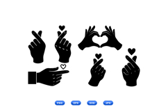 Hand Gesture Finger Heart SVG For Crafts Product Image 1