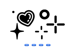 Hand Drawn Sparkle Heart Icon For Crafts Product Image 1