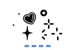 Hand Drawn Heart And Sparkle Vector For Crafts Product Image 1