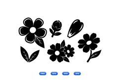 Hand Drawn Floral SVG Clipart For Invites Product Image 1