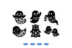 Hand Drawn Floral Ghost SVG For Halloween Crafts Product Image 1