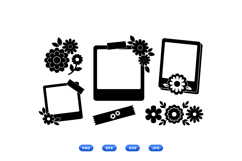 Hand Drawn Floral Polaroid Clipart For Invitations Product Image 1