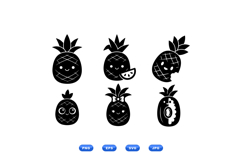 Kawaii Pineapple Vector For Crafts And SVG Product Image 1