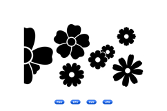 Hand Drawn Retro Flower Clipart For Invitations Product Image 1