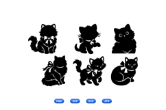 Cute Fluffy Cat SVG Clipart For Crafts Product Image 1