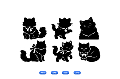 Hand Drawn Cat Bow Clipart Kit For Crafts And Printables Product Image 1