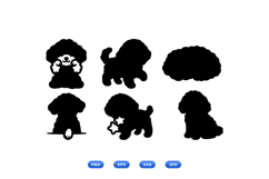 Cute Curly Poodle Vector For Crafts Product Image 1