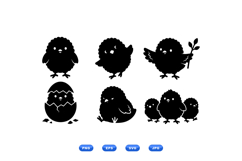 Cute Chick Silhouettes SVG For Crafts Product Image 1