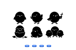 Cute Chick Silhouette SVG For Easter Crafts Product Image 1