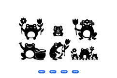 Cute Frog Floral SVG For Crafts And Invites Product Image 1