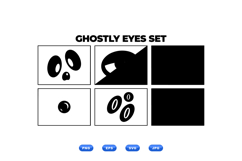 Hand Drawn Ghost Eyes SVG For Crafts Product Image 1