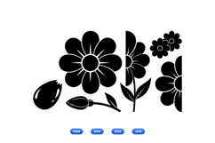 Hand Drawn Daisy Silhouette For Crafts Product Image 1