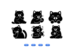 Hand Drawn Cat SVG For Kids Crafts Product Image 1