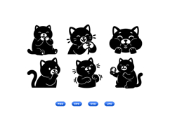 Hand Drawn Cute Cat SVG Illustrations For Crafts Product Image 1