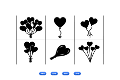 Heart Balloon SVG For Valentine Invitations Product Image 1