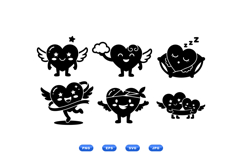 Hand Drawn Heart Characters For Crafts Product Image 1