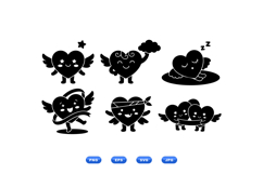 Hand Drawn Winged Heart Clipart For Crafts Product Image 1