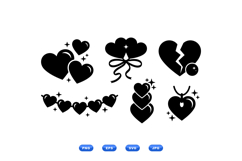 Hand Drawn Heart Clipart For Crafts Product Image 1