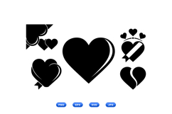 Hand Drawn Heart SVG Icons For Valentine Crafts Product Image 1