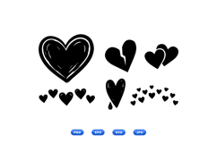 Hand Drawn Heart SVG Clipart For Valentine Crafts Product Image 1